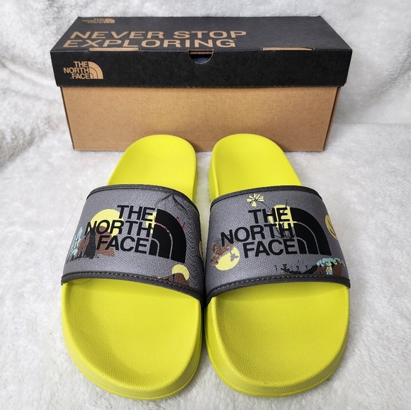 The North Face Base Camp Slide III Men's Sulphur Green Slip On Sandals Sz 9 - Picture 1 of 6